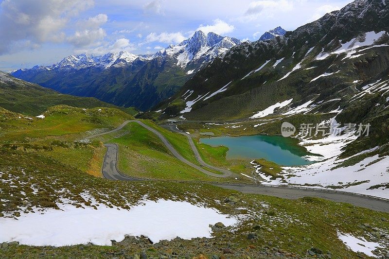 奥地利Tirol景观，Hohe Tauern湖，KAUNERTAL冰川路